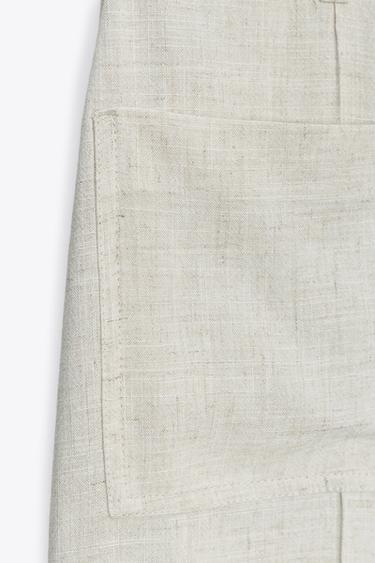 LINEN BLEND CULOTTES WITH BELT - Ecru by Zara - Image 6