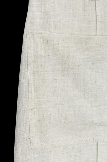 CULOTTE-HOSE MIT GÜRTEL AUS LEINEN - Cremefarben von Zara