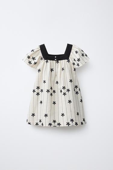 EMBROIDERED FLORAL DRESS - Straw by Zara - Image 1