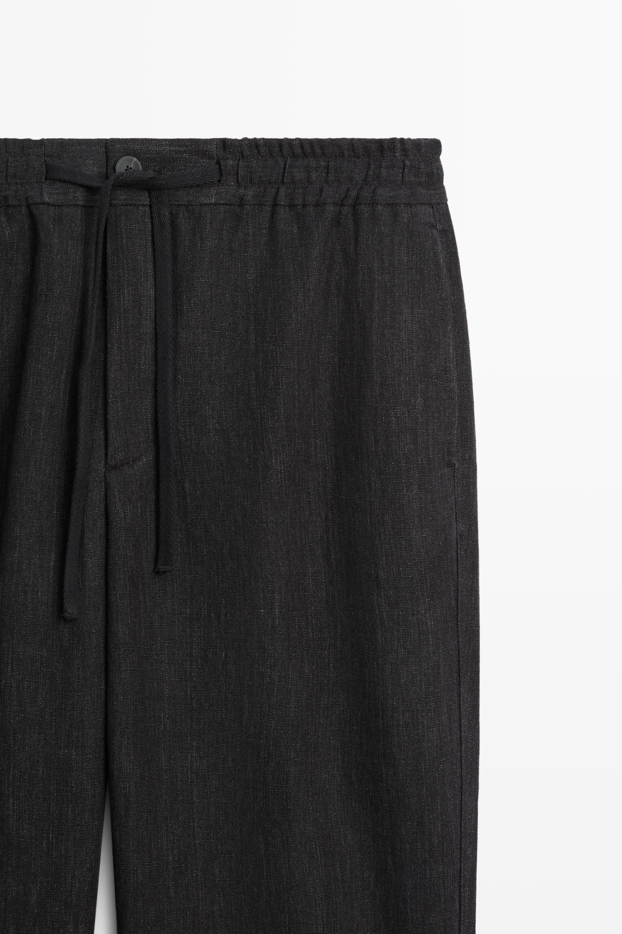 Linen jogger-fit pants total look