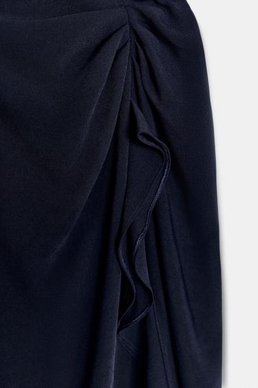 ZW COLLECTION DRAPED MIDI DRESS - Navy blue by Zara - Image 9