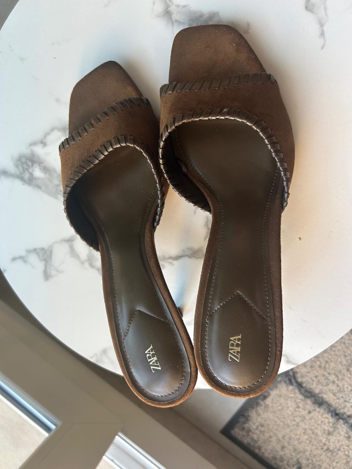 SANDALES MARRON T41 SUÉDINE  COUTURE - Image 6