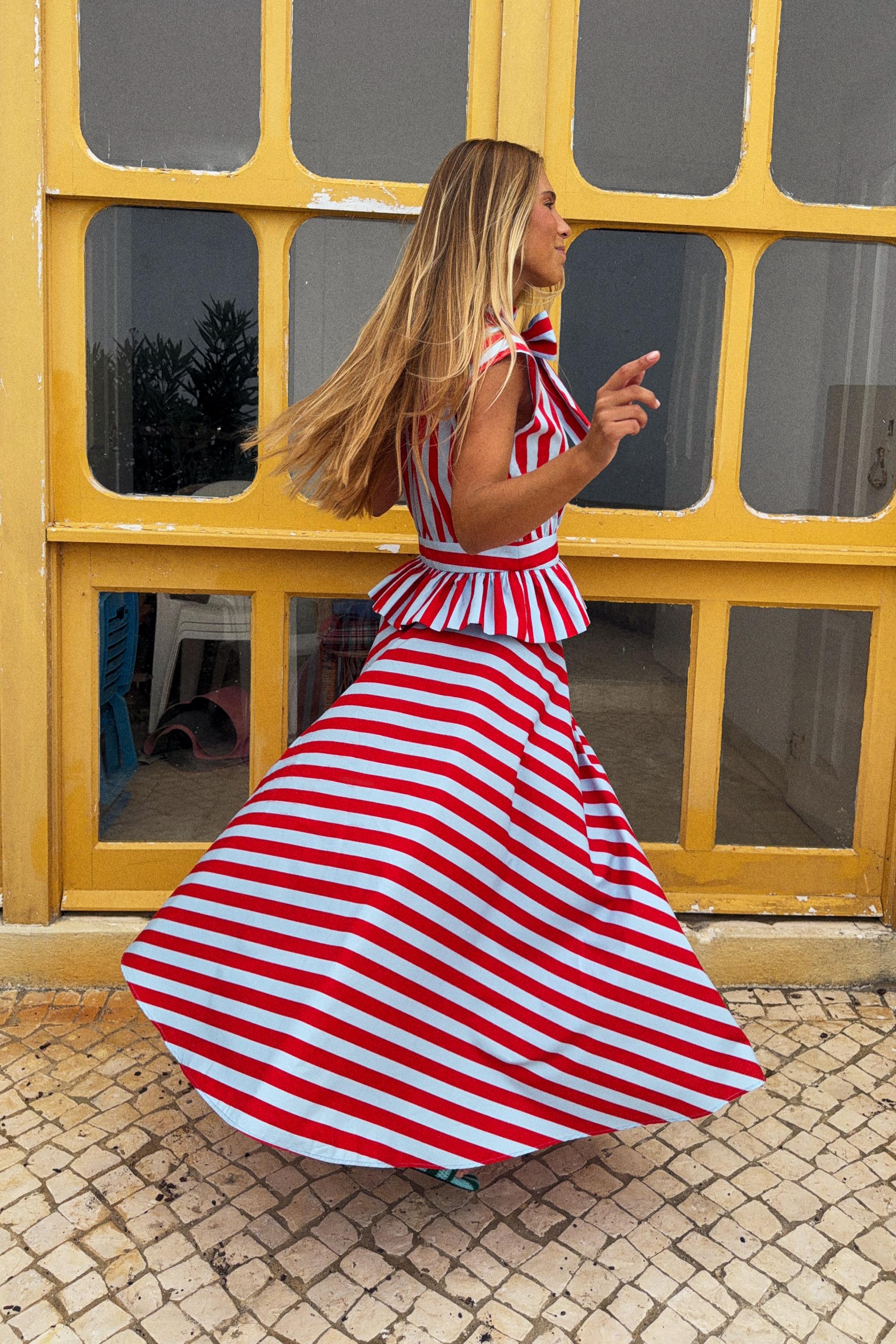 Женские юбки Zara STRIPED CAPE MIDI SKIRT — фото 2