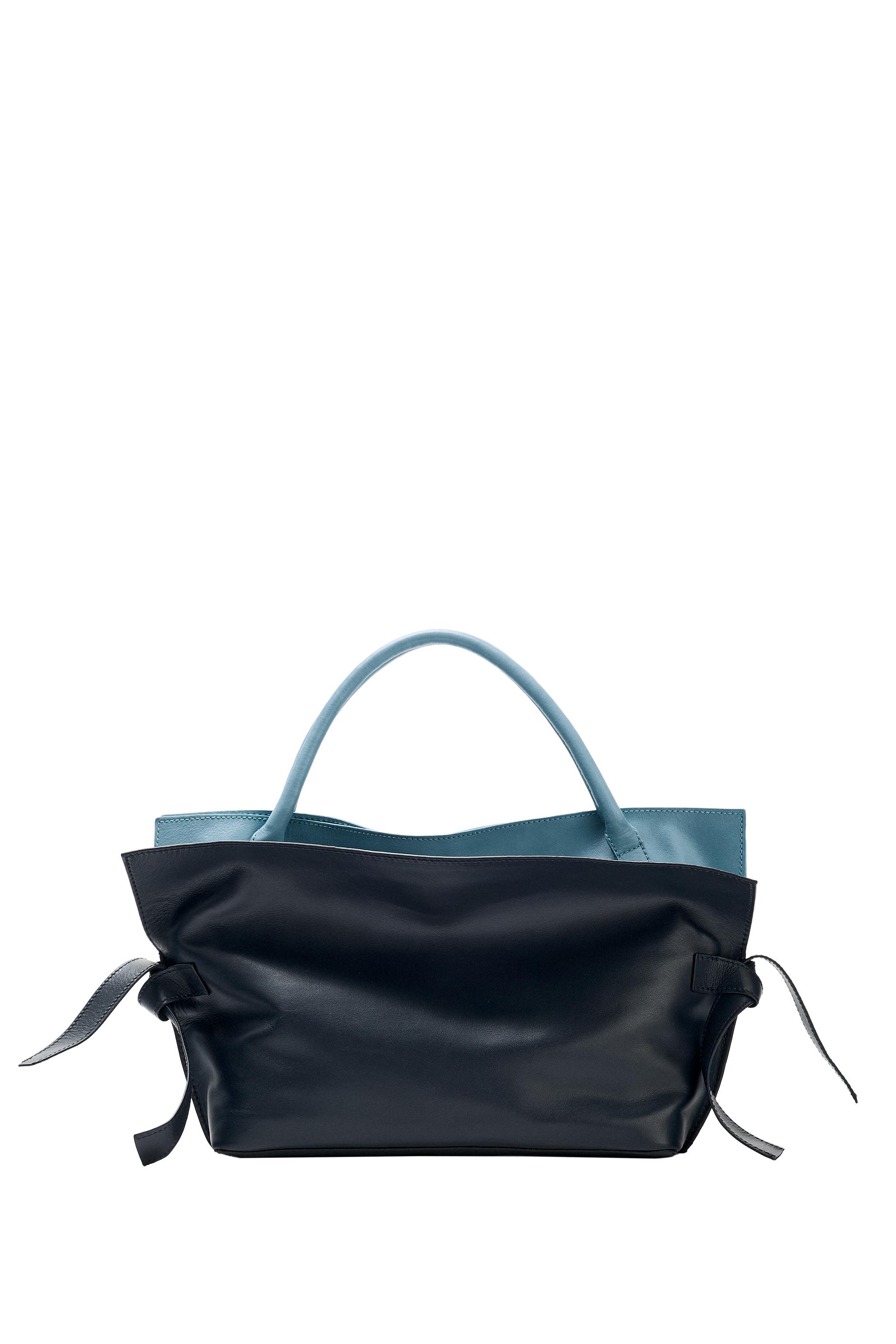 LEATHER FLAP BAG - Navy Blue | ZARA Canada