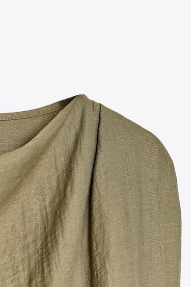 SLEEVELESS BLOUSE - Dark khaki by Zara - Image 9