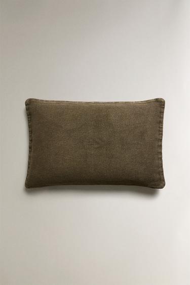 LINEN CUSHION COVER - Green by Zara - Image 2