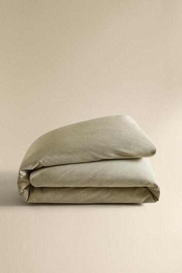 HOUSSE DE COUETTE FIL TEINT CARREAUX NOËL - Vert de Zara - Image 4