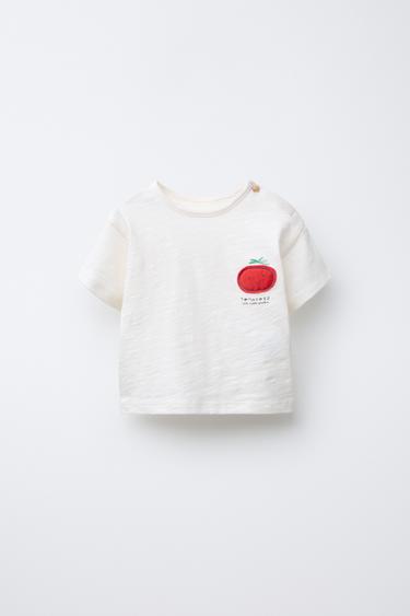 TOMATO PATCH T-SHIRT - Oyster-white by Zara - Image 0