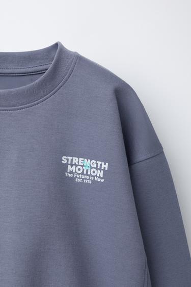 TEXT PRINT SWEATSHIRT AND JOGGERS SET - Duck blue by Zara - Image 5