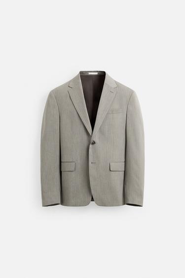 BLAZER TRAJE ESPIGA - Marrón / Topo de Zara