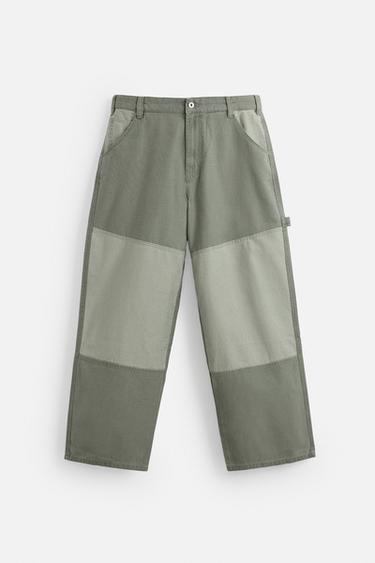 BAGGY FIT CARPENTER JEANS - Green by Zara