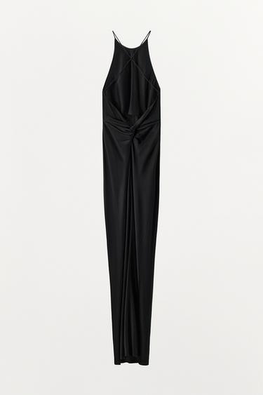 ROBE LONGUE STYLE LINGERIE AVEC NŒUD AU DOS - Noir de Zara - Image 4