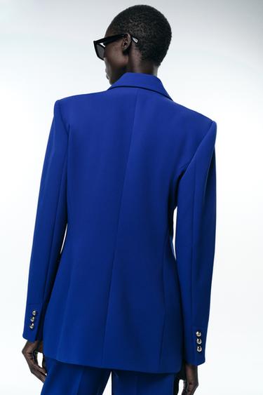 VESTE À BOUTONNAGE CROISÉ AVEC ÉPAULETTES - Bleu roi de Zara - Image 2