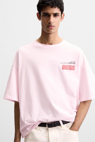 CONTRAST PRINTED T-SHIRT - Pink by Zara - Image 4
