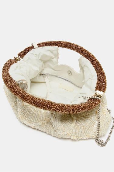 APPLIQUÉ CLUTCH BAG - Ecru by Zara - Image 4