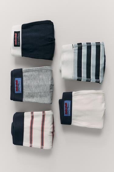 AGES 6-14 / PACK OF FIVE STRIPED BOXERS - Multicoloured by Zara