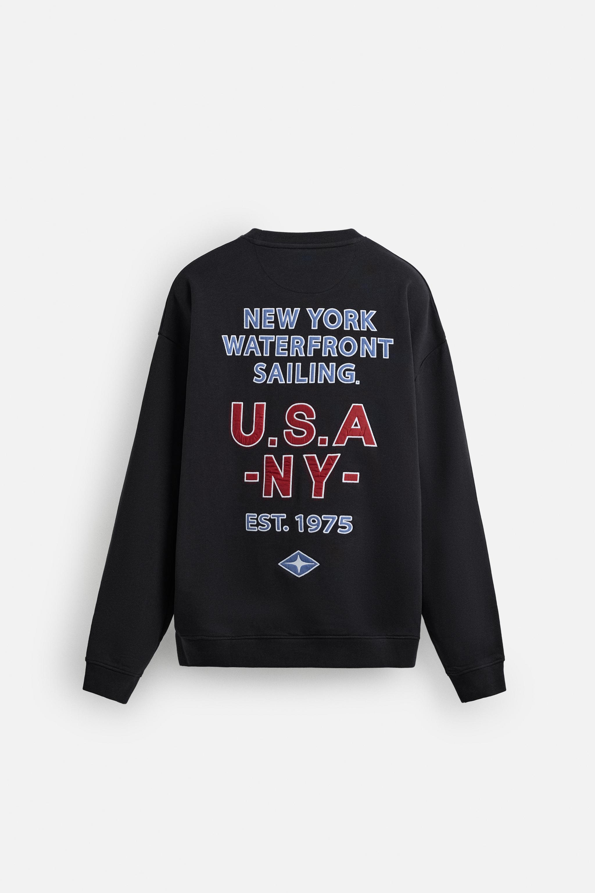 Sudaderas Hombre Invierno Sudadera ZARA Textured Text Para Hombre