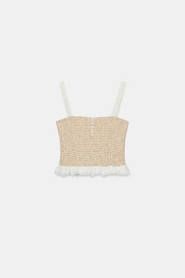 TOP ESTRUCTURA COMBINADO - Crudo / Marrón de Zara