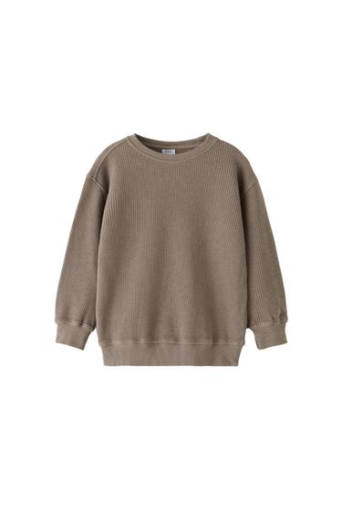 WAFFLE KNIT SWEATSHIRT