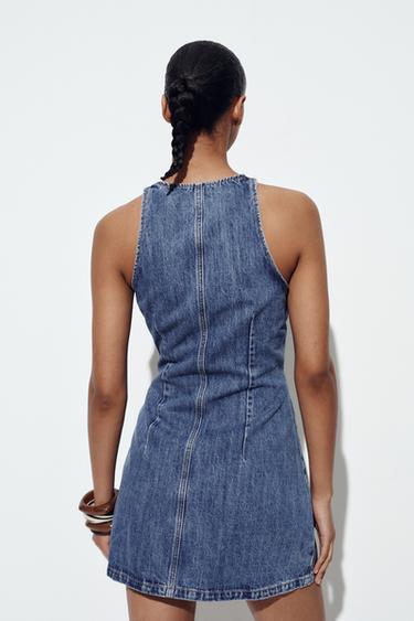 Z1975 DENIM MINI DRESS - Mid-blue by Zara - Image 4