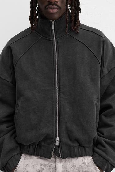 WASHED ZIP-UP JACKET - Dark anthracite de Zara - Image 4