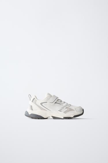 Zara CONTRASTING SNEAKERS - White
