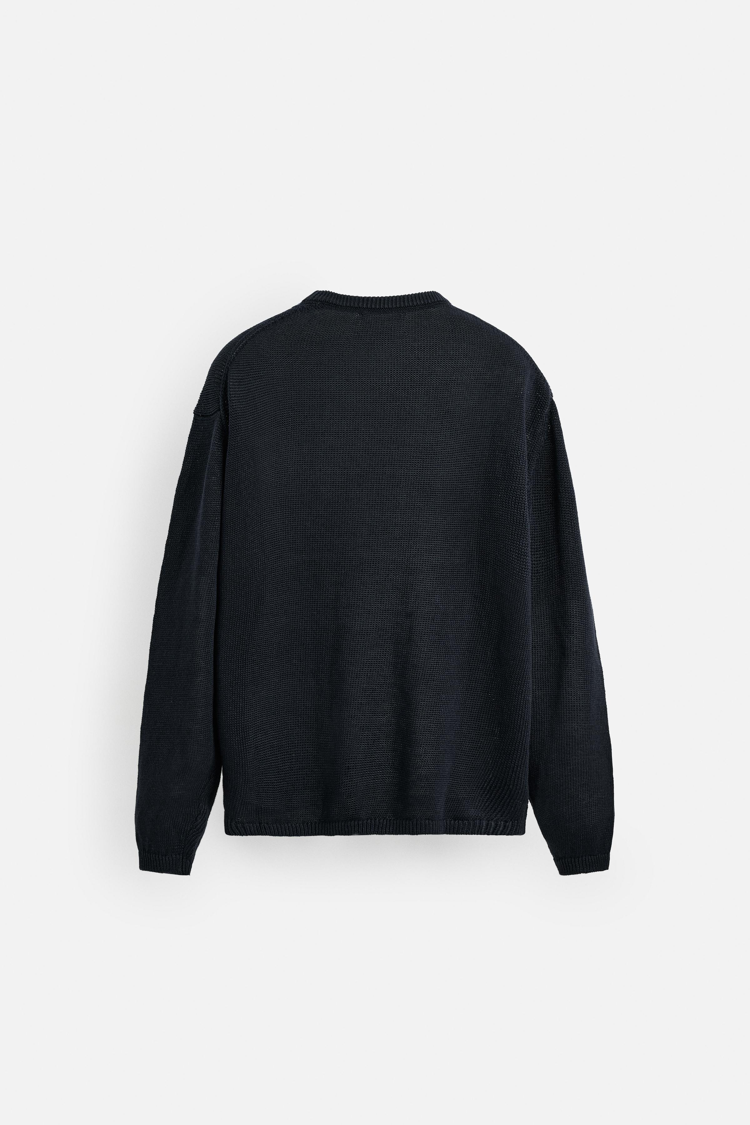 ★ZARA★ 100% LINEN SWEATER 100% LINEN SWEATER - Blue / Gray | ZARA United States
