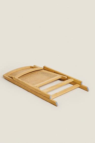 CHAISE PLIANTE BOIS ET ROTIN - Beige clair de Zara - Image 4