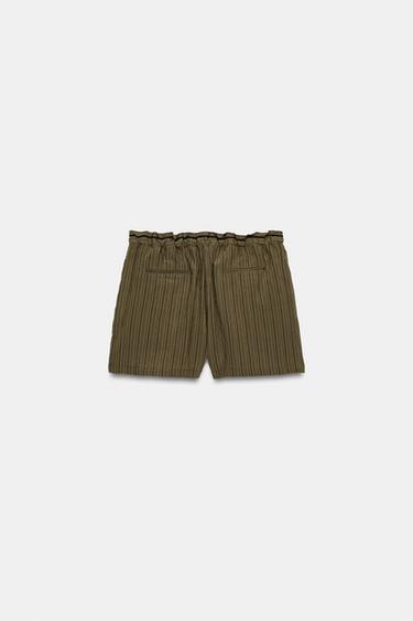 ZW COLLECTION STRIPED JACQUARD SHORTS - Brown-Blue by Zara - Image 6