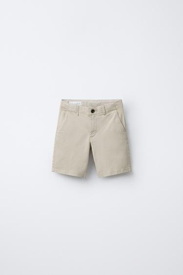 BASIC SLIM FIT CHINO BERMUDA SHORTS - Mid-ecru by Zara