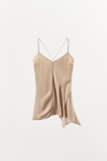 SATIN MINI DRESS - Light beige by Zara - Image 0