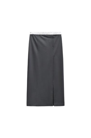 CONTRAST BOXER MIDI SKIRT