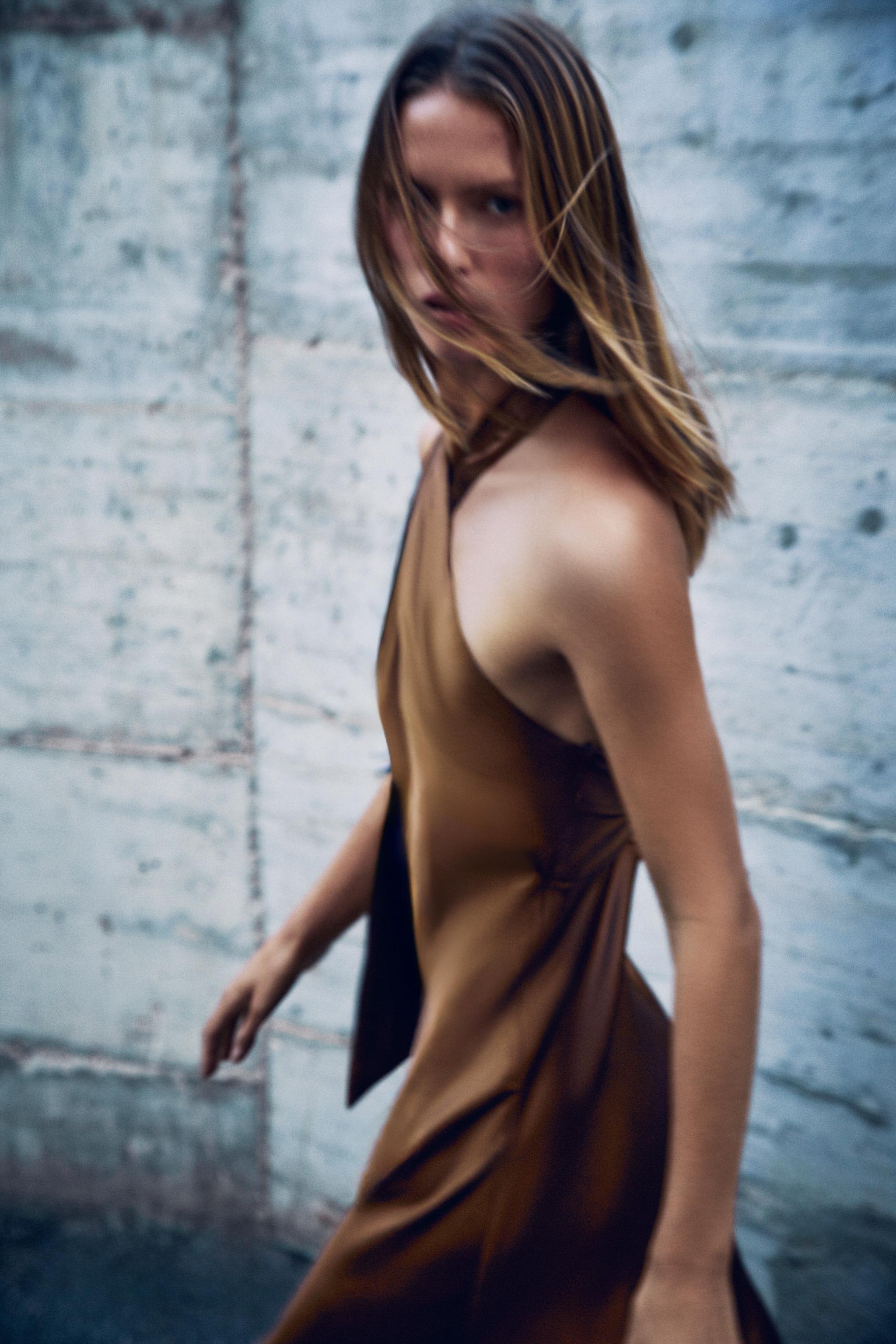 SATIN MIDI DRESS