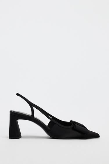 ZAPATO TACÓN DESTALONADO LAZO - Negro de Zara