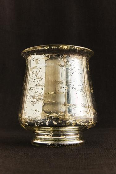 SHINY CHRISTMAS TEALIGHT HOLDER VASE - Silver by Zara - Image 4