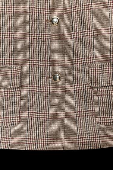 Zara HOUNDSTOOTH CROPPED BLAZER - Multicolored