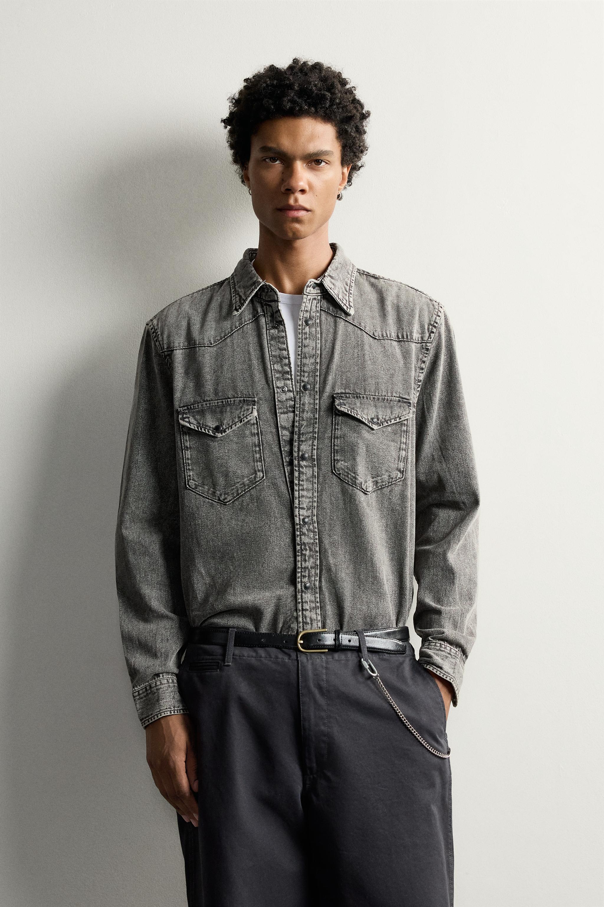REGULAR FIT DENIM WESTERN SHIRT