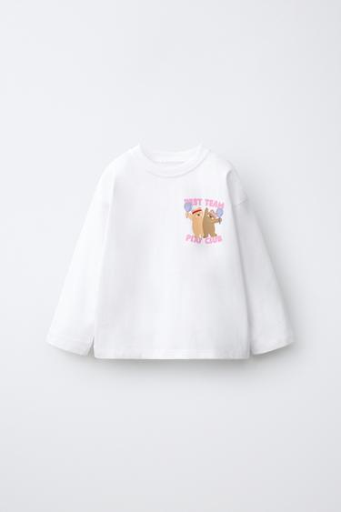 T-SHIRT À IMPRIMÉ OURS - Blanc cassé de Zara