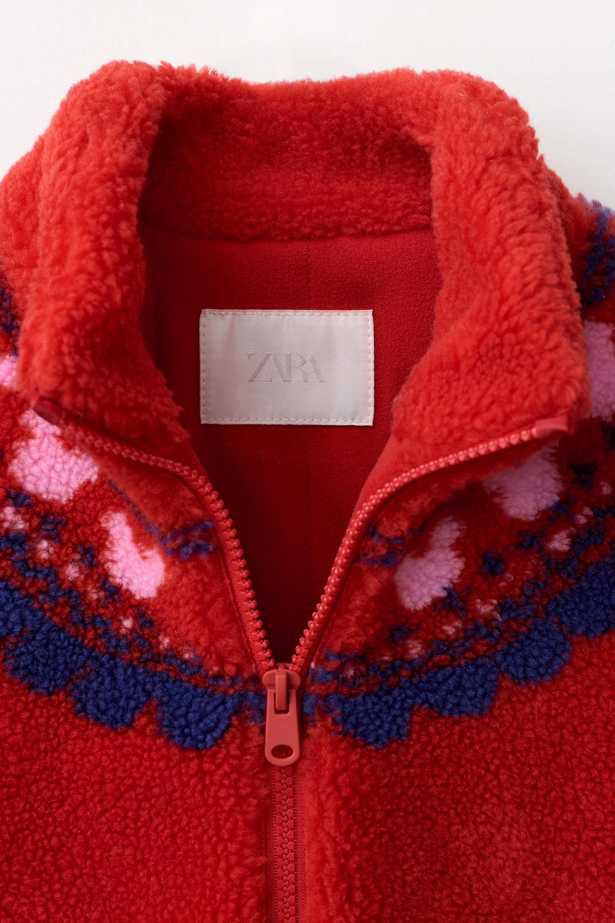 BLOUSON EFFET MOUTON IMPRIMÉ