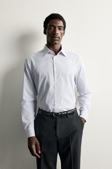 STRUCTURED REGULAR FIT SHIRT — striped 2