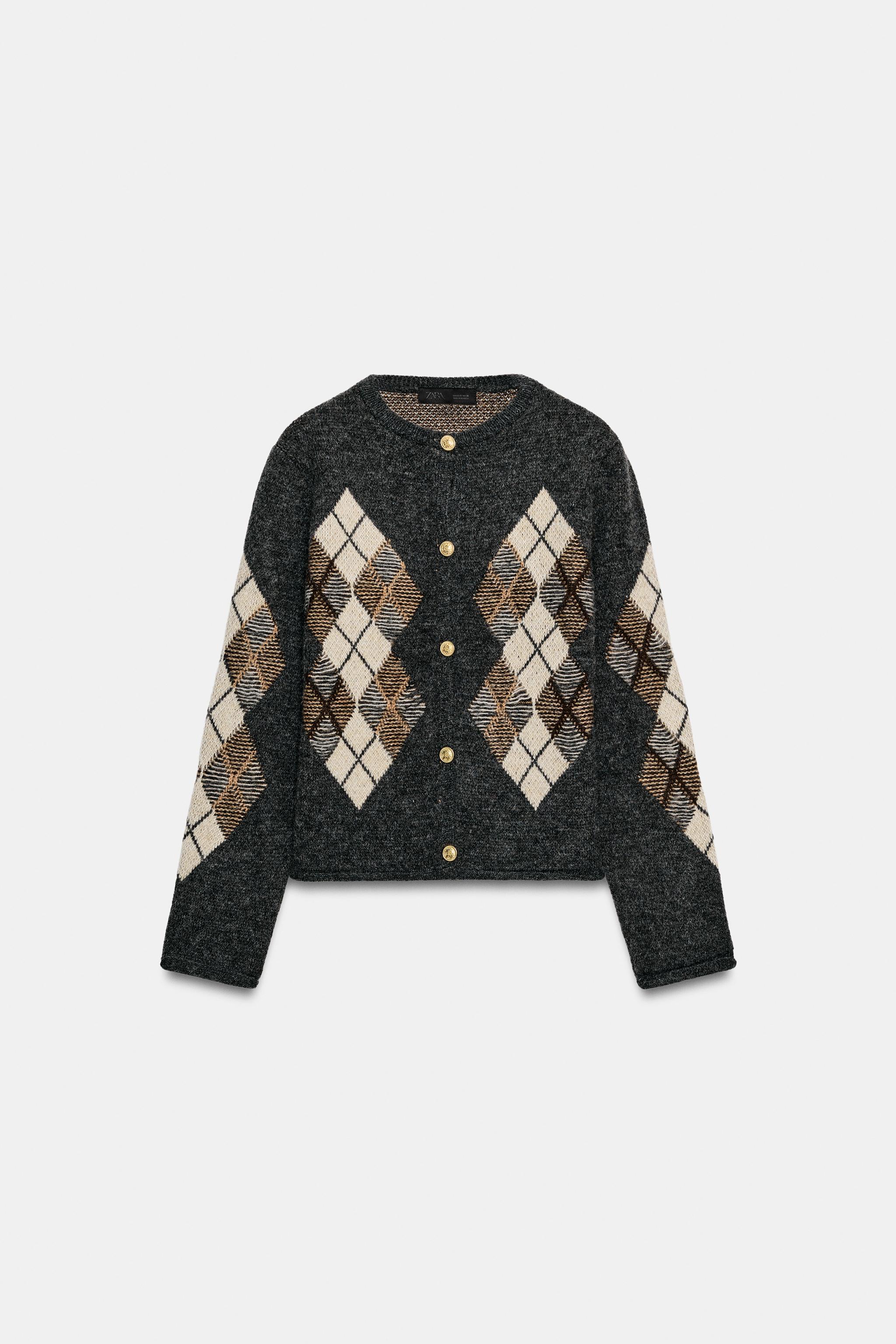 GILET EN MAILLE À LOSANGES