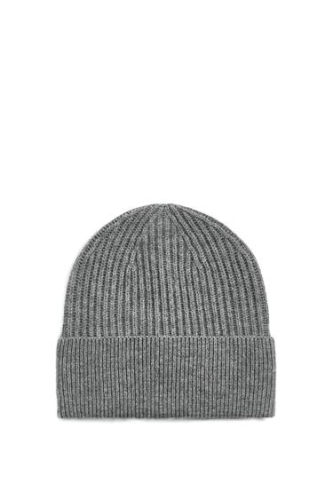 WOOL BLEND KNIT BEANIE - Grey by Zara