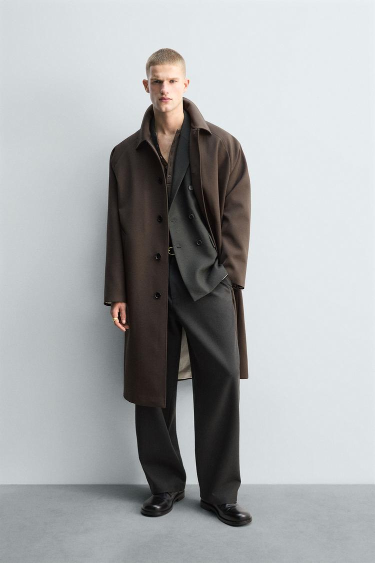 LONG WOOL BLEND TRENCH COAT LIMITED EDITION Brown ZARA United