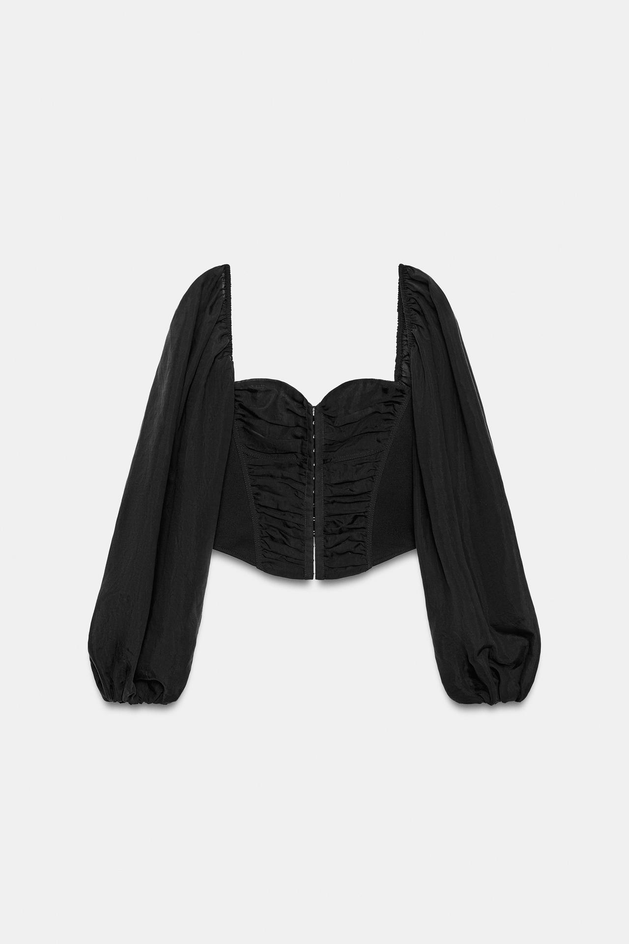 COMBINED CORSET TOP — Black