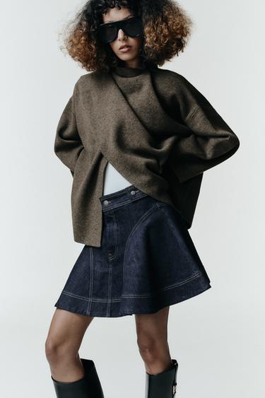 FALDA CORTA DENIM ZW COLLECTION - Azul de Zara