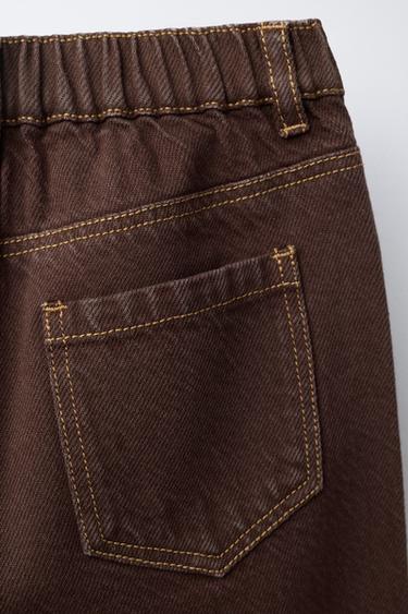 TWILL CULOTTES WITH RUFFLE HEM - Brown by Zara - Image 3