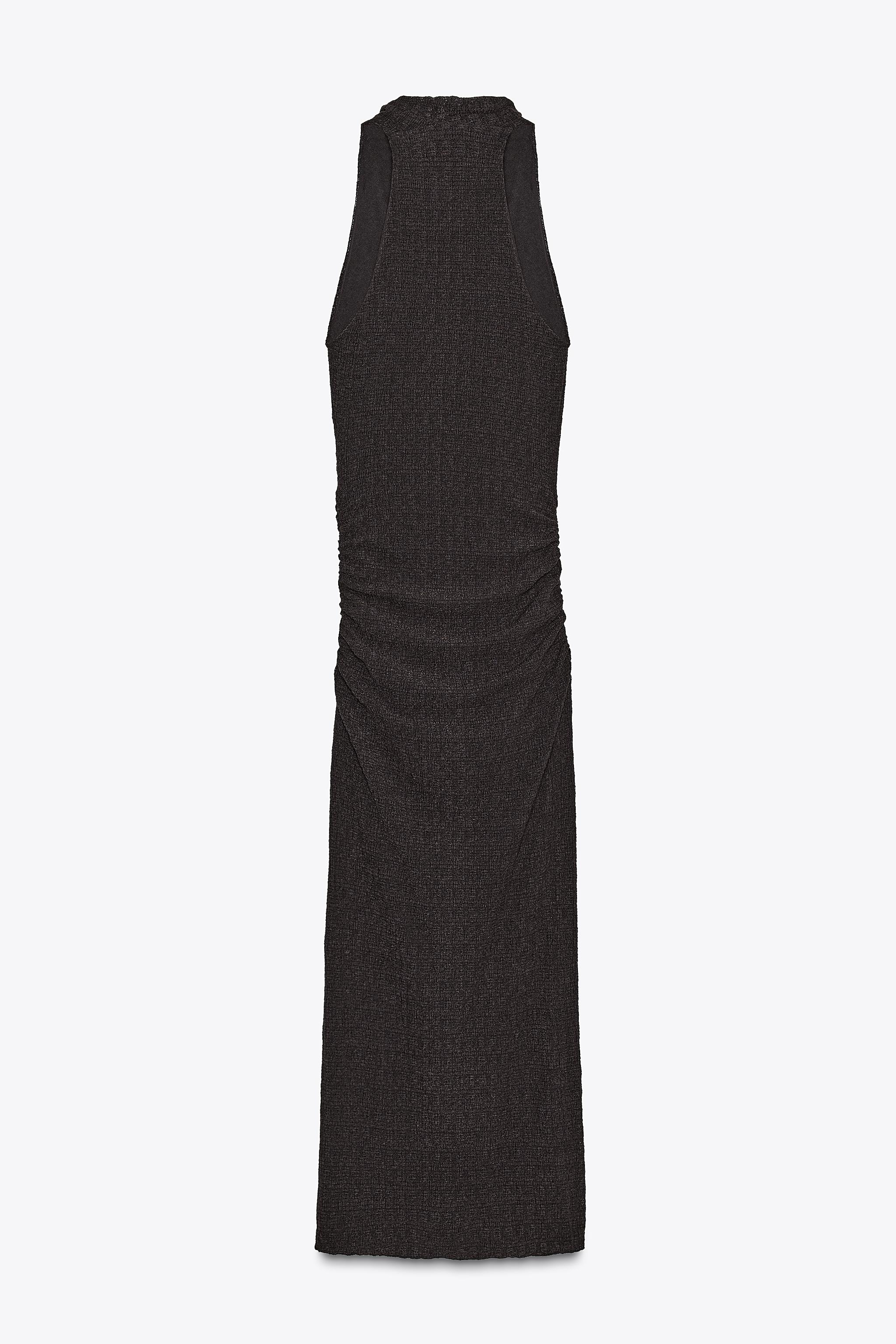 ROBE LONGUE HALTER TEXTURÉE