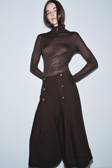 T-SHIRT EN COTON SUPIMA® - Marron de Zara - Image 5