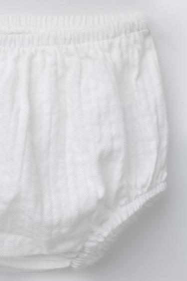 ROBE ET CULOTTE RUSTIQUE FLEUR BRODÉE - Blanc de Zara - Image 3
