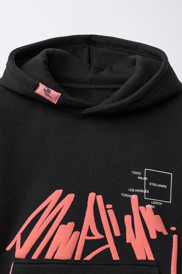 SWEAT À CAPUCHE GRAFFITI - Anthracite foncé de Zara - Image 2